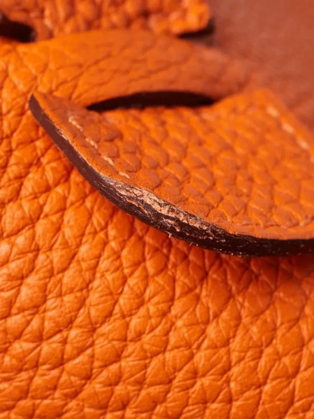Hermes Orange Clemence Leather Evelyne GM III Bag